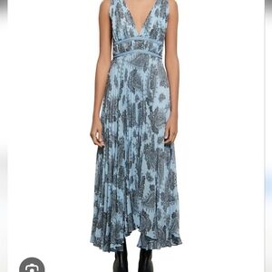 Sandro NWT "Beathe" paisley crepe maxi dress Sz 40/8